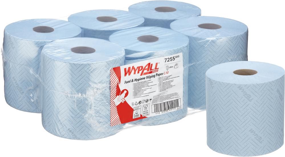 Produktbild Kimberly-Clark Wischtuch WypAll L10 blau 1 lagig 380 x 195 mm Rolle mit 304 Meter