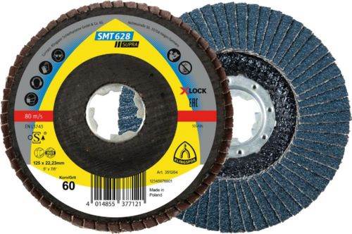 Produktbild Klingspor Fächerschleifscheibe X-LOCK 125 mm K 40 gerade SMT 628