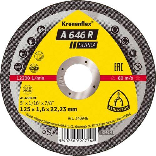 Produktbild Klingspor Trennscheibe A 646 R 115 x 1,6 mm gerade