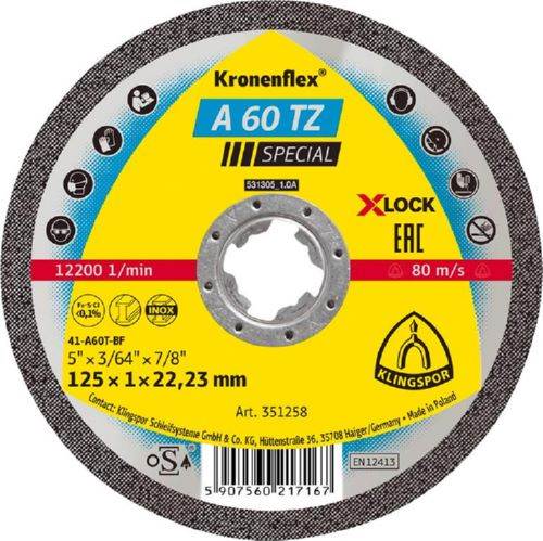 Produktbild Klingspor Trennscheibe A60TZ X-LOCK 125 x 1,0 mm gerade