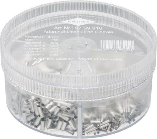 Produktbild Knipex Aderendhülsen Sortiment unisoliert 0,5 bis 2,5 mm2