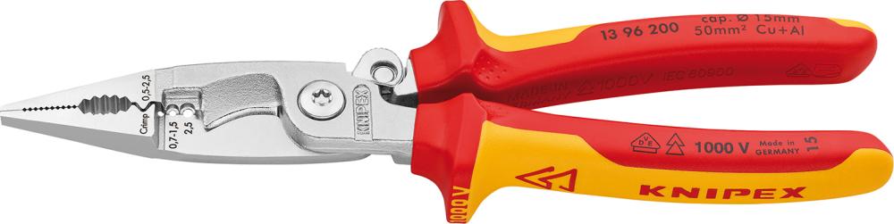 Produktbild Knipex  Elektroinstallationszange verchromt VDE 200 mm 2K