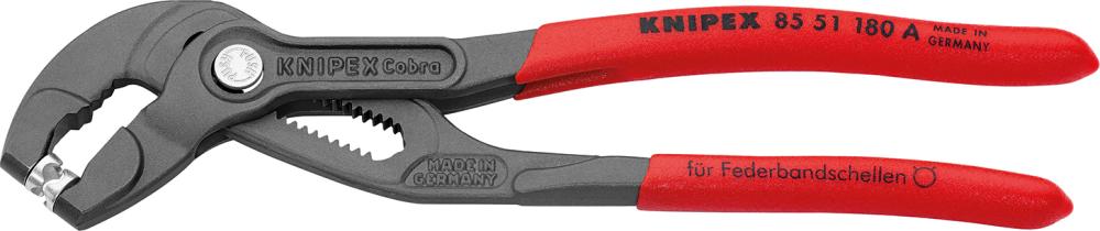 Produktbild Knipex Schlauchklemmenzange für Federbandschellen Griffe kunststoffüberzogen 180 mm