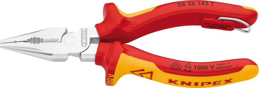 Produktbild Knipex Spitzkombizange VDE mit Mehrkomponenten Griffen 145 mm