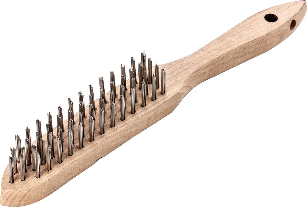 Produktbild Lessmann Handdrahtbürste V4A glatt 4-reihig 0,3 mm