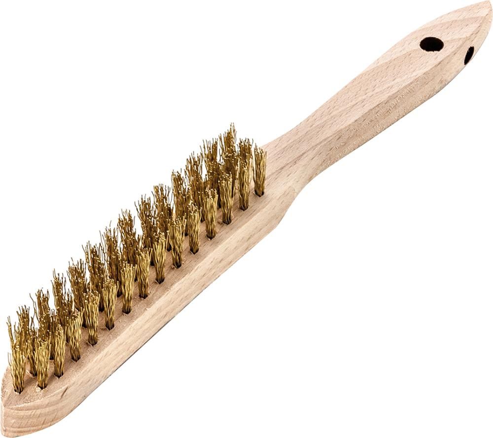 Produktbild Lessmann Handdrahtbürste Messing gewellt 0,35 mm 3-reihig