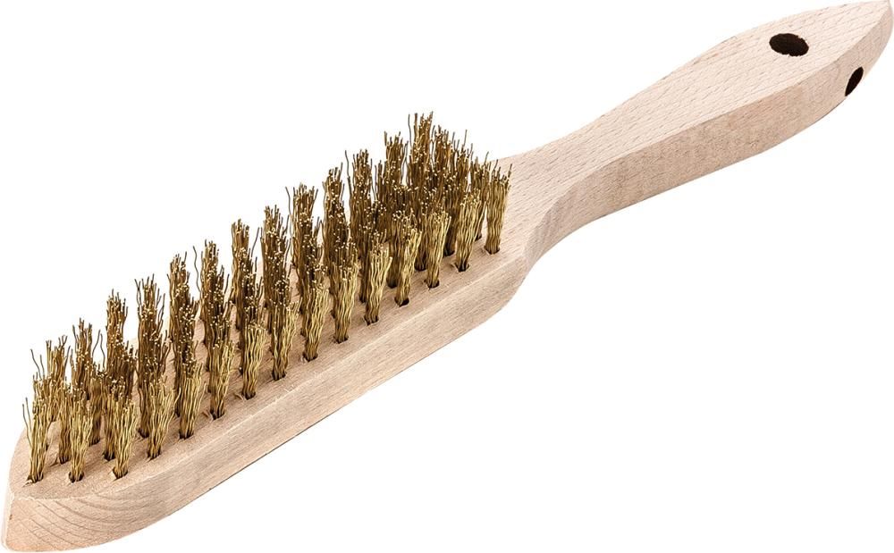 Produktbild Lessmann Handdrahtbürste Messing gewellt 0,35 mm 5-reihig