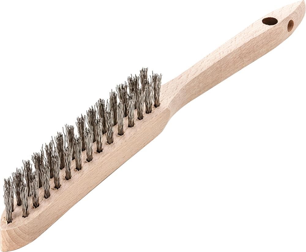 Produktbild Lessmann Drahthandbürste rostfrei gewellt 0,35 mm 2-reihig V2A