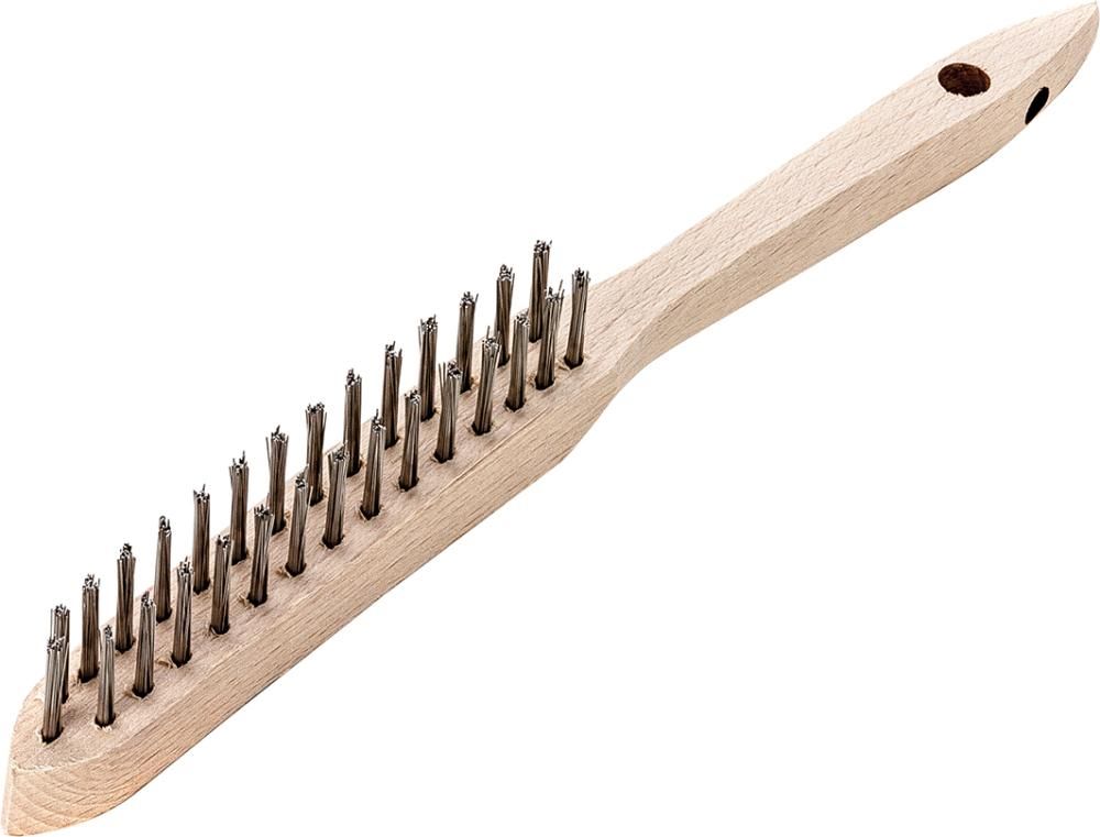 Produktbild Lessmann Handdrahtbürste Stahl glatt 0,35 mm 2-reihig