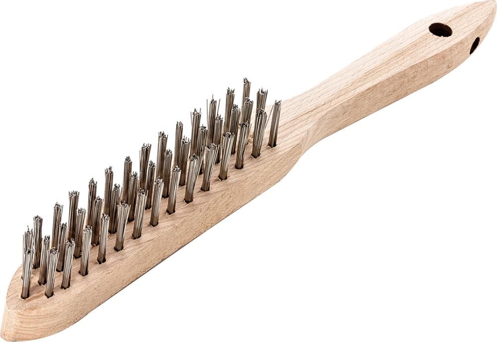 Produktbild Lessmann Handdrahtbürste Stahl glatt 0,35 mm 3-reihig