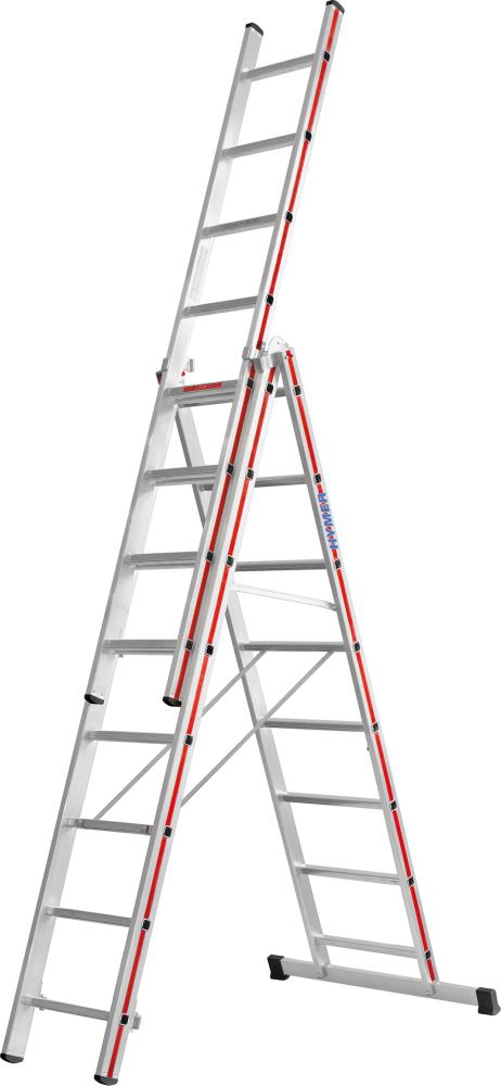 Produktbild Hymer Mehrzweckleiter dreiteilig 3 x 8 Sprossen