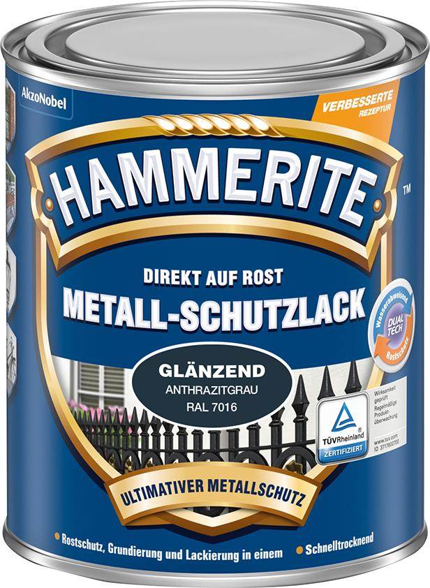 Produktbild Hammerite Metallschutzlack anthrazit glänzend 750 ml