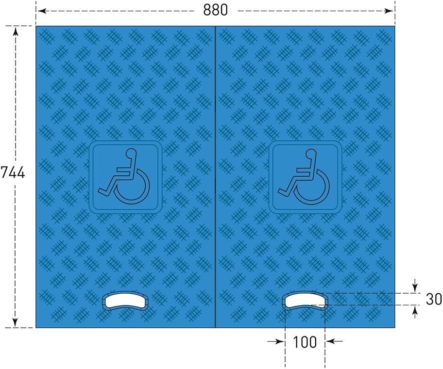 Produktbild Moravia Rollstuhlrampenset 744 x 880 x 75 mm für Kabelbrücken bild 4
