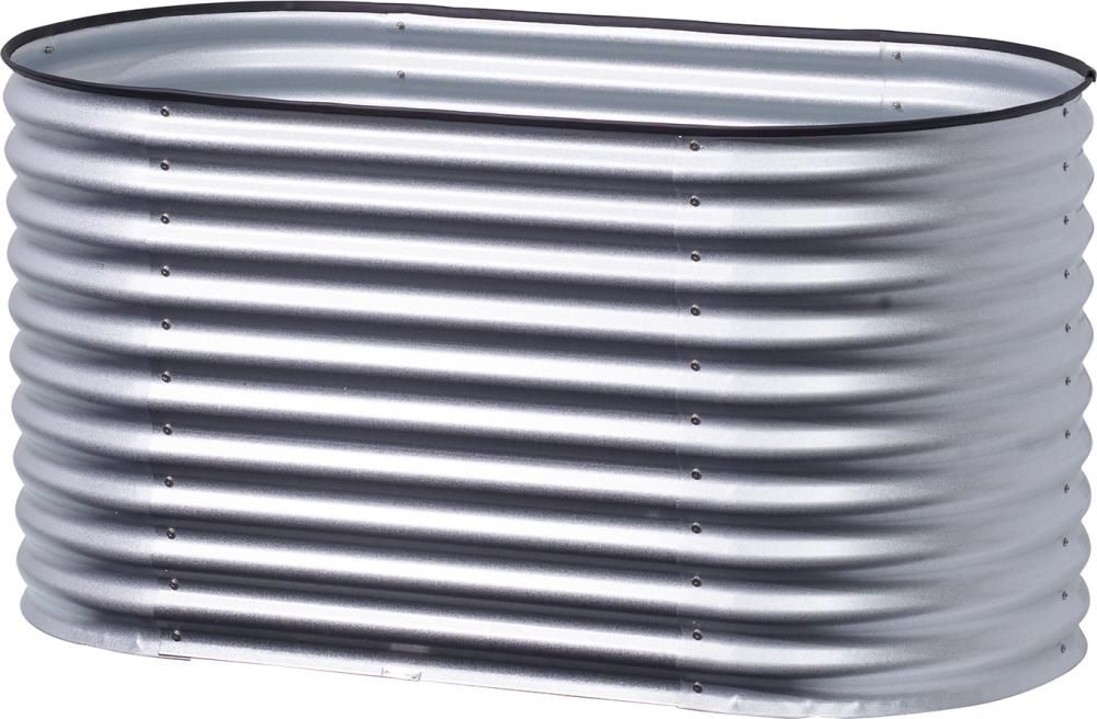 Produktbild Hochbeet Silo oval 160 x 80 x 82 cm Zink