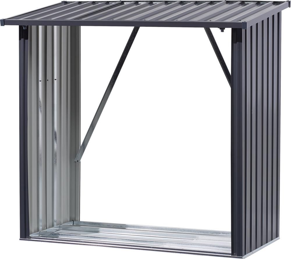 Produktbild Kaminholzregal 150 x 75 x 142/154 cm verzinkt und lackiert