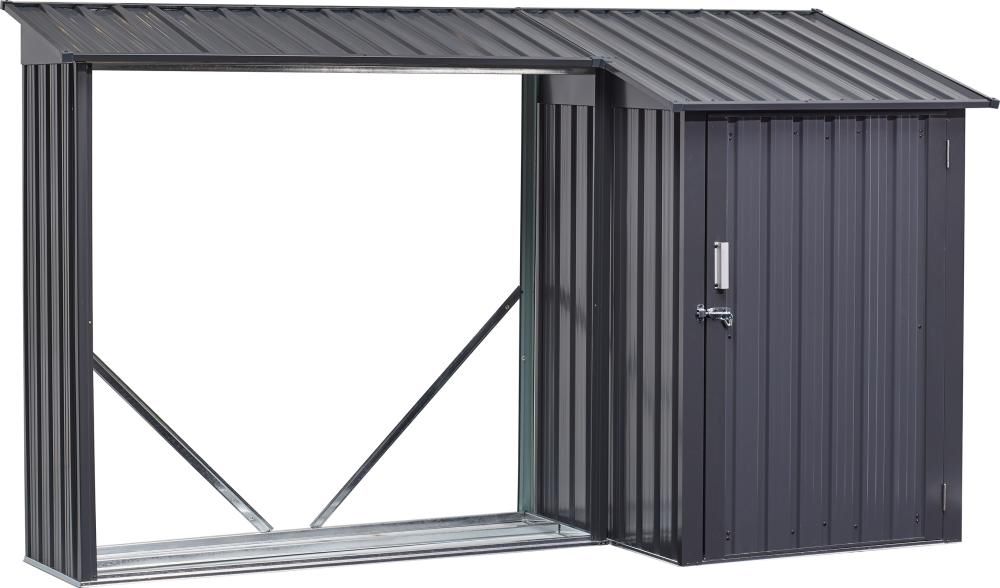 Produktbild Kombi Holzunterstand und Gartengeräteraum 270 x 105 x 130/158 cm