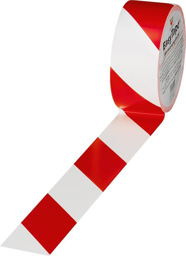 Produktbild Markierungsband Easy Tape rot weiß 75 mm Rolle mit 33 Meter