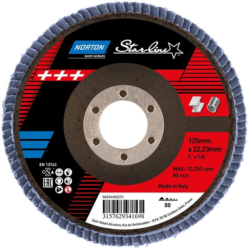 Produktbild Norton Clipper Fächerscheibe Starline 125 mm P 80