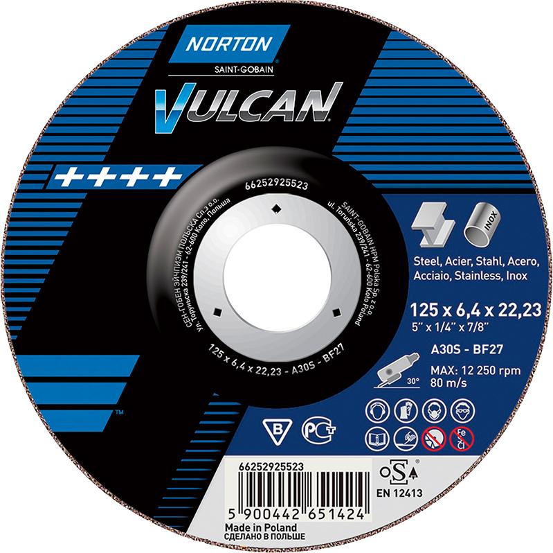 Produktbild Norton Clipper Schruppscheibe Vulcan gekröpft 125x6,4 mm