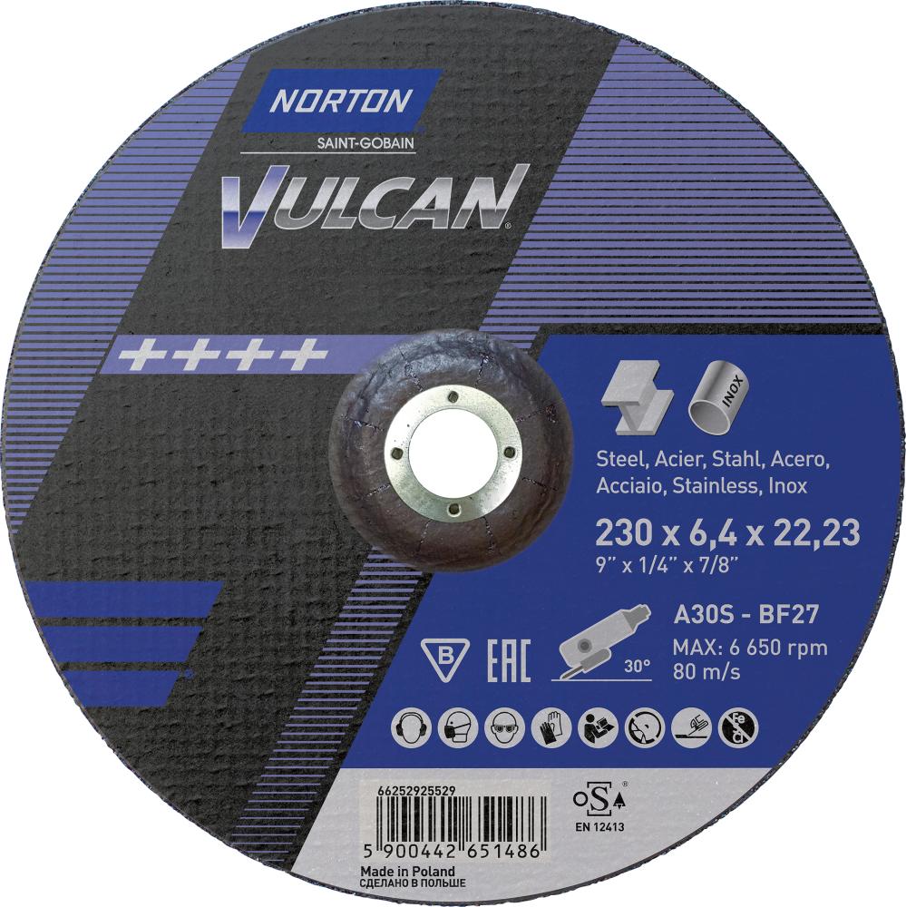 Produktbild Norton Clipper Schruppscheibe Vulcan gekröpft 230x6,4 mm