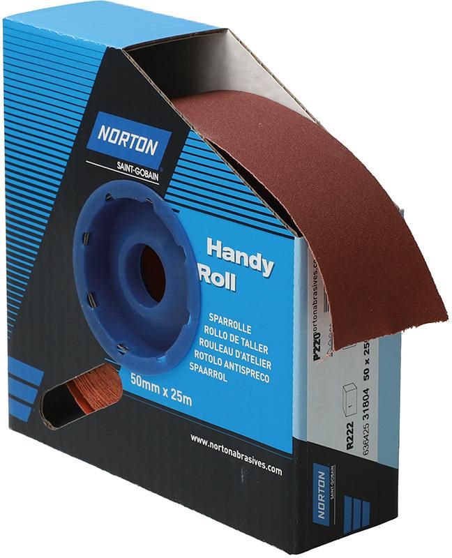 Produktbild Norton Clipper Schleifgewebe Sparrolle R222 50 mm x 25 Meter P 220