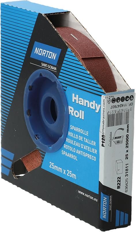 Produktbild Norton Clipper Schleifgewebe Sparrolle R222 25 mm x 25 Meter P 120