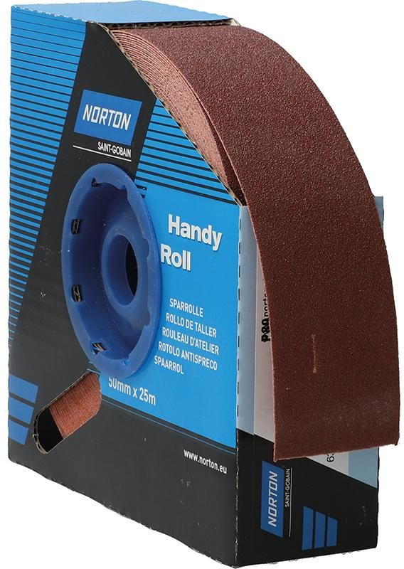 Produktbild Norton Clipper Schleifgewebe Sparrolle R222 50 mm x 25 Meter P 80