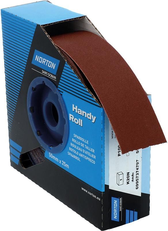 Produktbild Norton Clipper Schleifgewebe Sparrolle K20N 50 mm x 25 Meter P 100