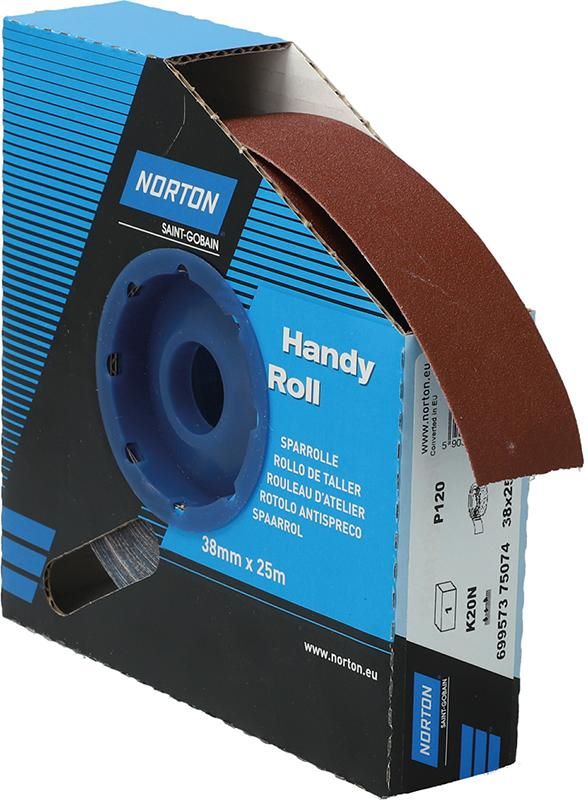 Produktbild Norton Clipper Schleifgewebe Sparrolle K20N 38 mm x 25 Meter P 120