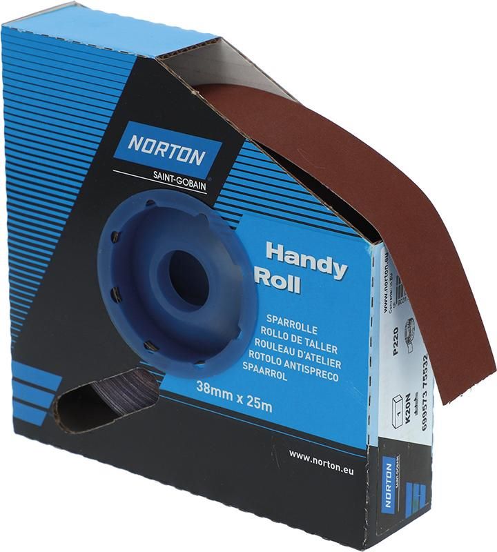 Produktbild Norton Clipper Schleifgewebe Sparrolle K20N 38 mm x 25 Meter P 220