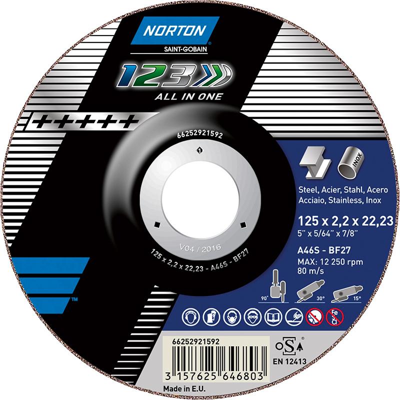 Produktbild Norton Clipper Trenn und Schruppscheibe All in One gekröpft 125x2,2 mm