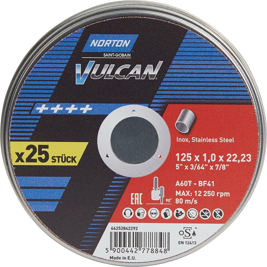 Produktbild Norton Clipper Trennscheibe Vulcan Inox mit 125 x1 x 22,23 mm