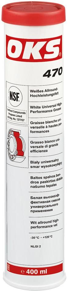 Produktbild OKS Allround Hochleistungsfett 470 weiß Kartusche mit 400 ml