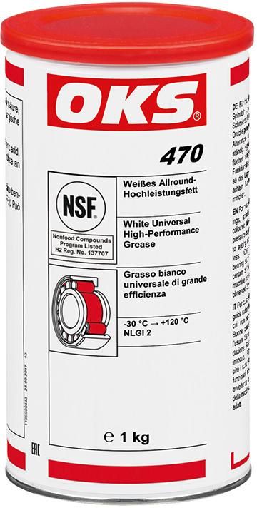 Produktbild OKS Allround Hochleistungsfett 470 weiß Dose mit 1 kg