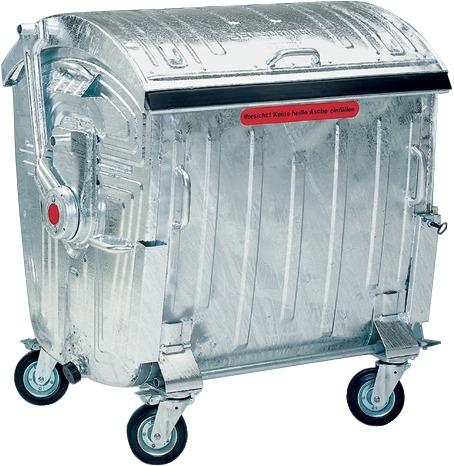 Produktbild OPV Müllcontainer Stahlblech verzinkt 1100 Liter mit Runddeckel