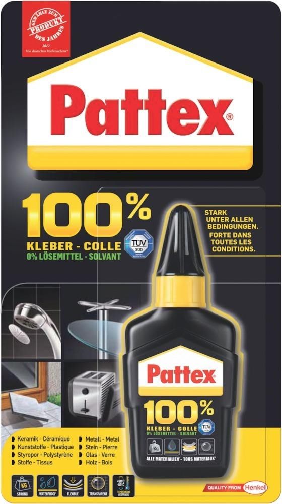Produktbild Pattex Alleskleber Pattex 100% Kleber Flasche mit 50 Gramm