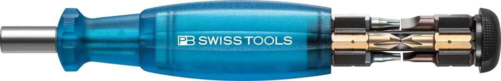 Produktbild PB Swiss Tools Magazin Bithalter blau 8 teilig Schlitz PH TX