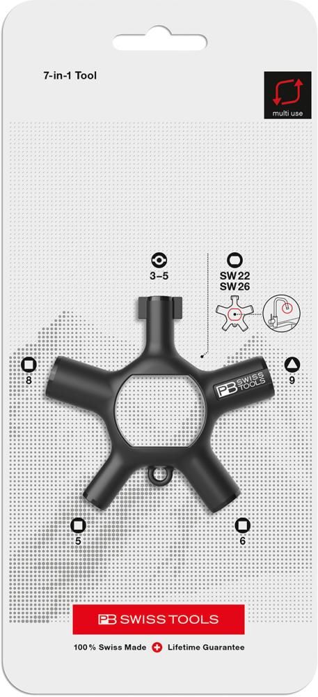 Produktbild PB Swiss Tools Schaltschrankschlüssel 7 in 1 Tool bild 6