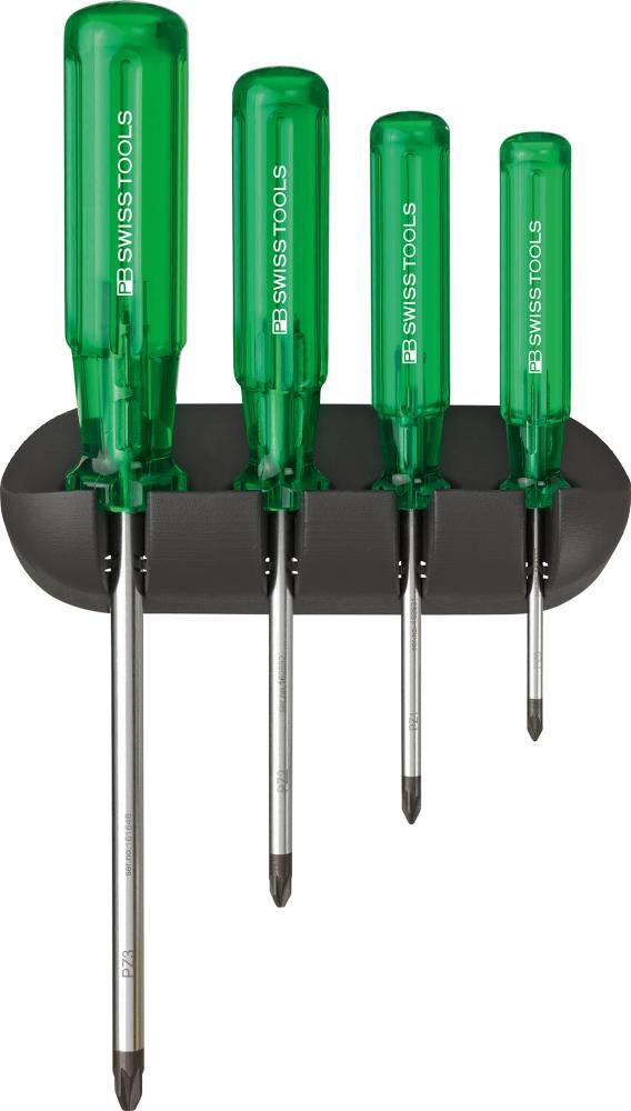 Produktbild PB Swiss Tools Schraubendreher Satz 4 teilig PZ im Wandhalter Classic