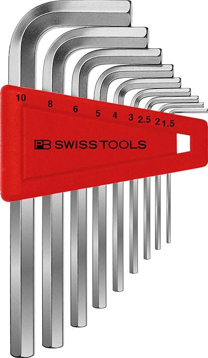 Produktbild PB Swiss Tools Winkelschraubendreher-Satz für 6-kant verchromt 9-teilig