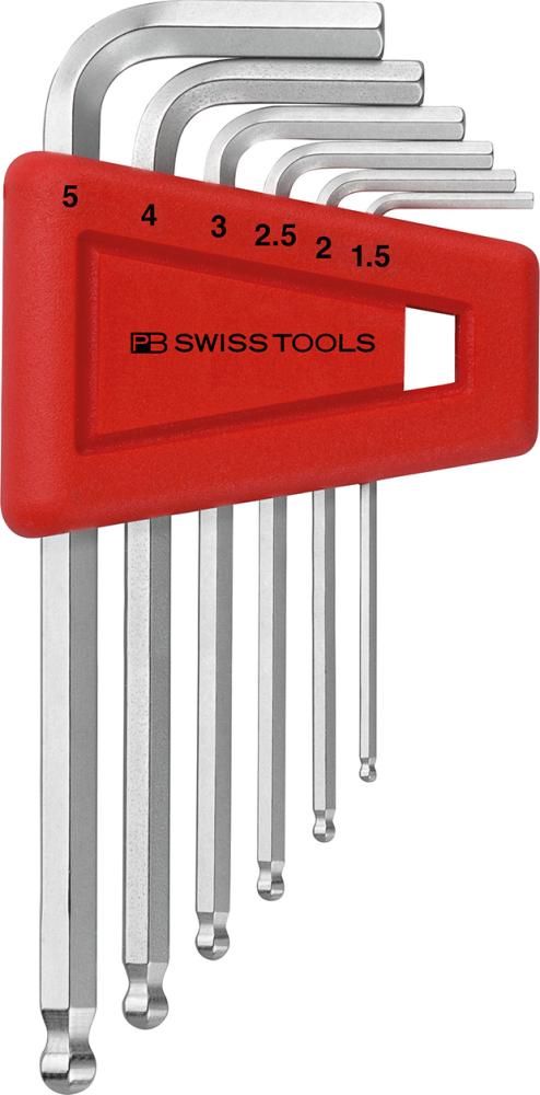 Produktbild PB Swiss Tools Winkelschraubendreher-Satz für 6-kant 6-teilig 1,5 - 5 mm