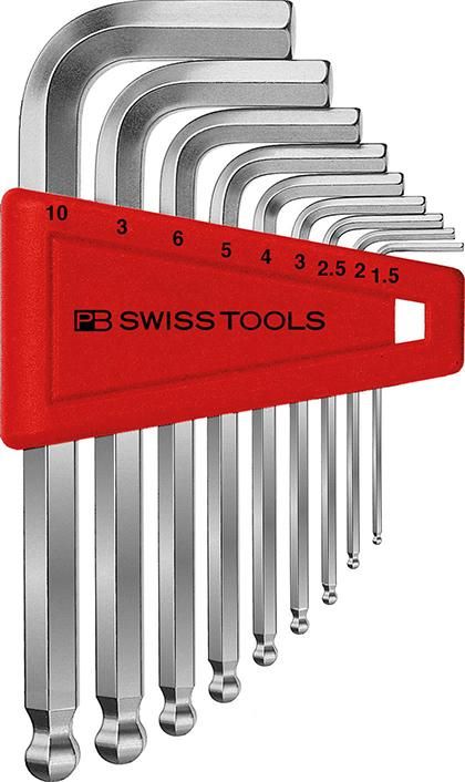Produktbild PB Swiss Tools Winkelschraubendreher Satz für 6-kant Kunststoffhalter 9-teilig 1,5 - 10 mm