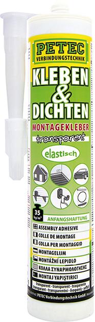 Produktbild Petec Klebstoff Dichtstoff Ecoline transparent Kartusche mit 290 ml