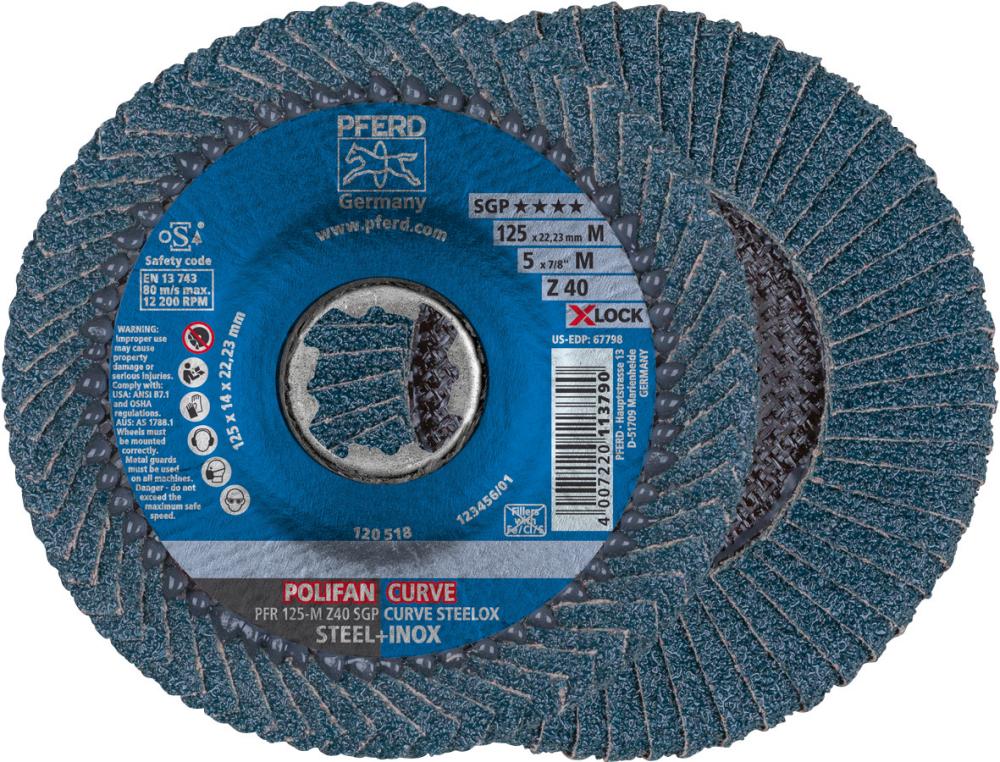 Produktbild Pferd Fächerschleifscheibe X-Lock SGP-Curve 115 mm mittel K40