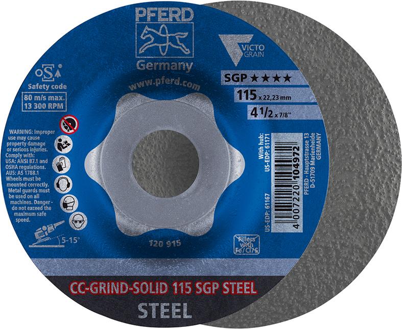 Produktbild Pferd Schleifscheibe CC-Grind Solid SGP STEEL 115 mm
