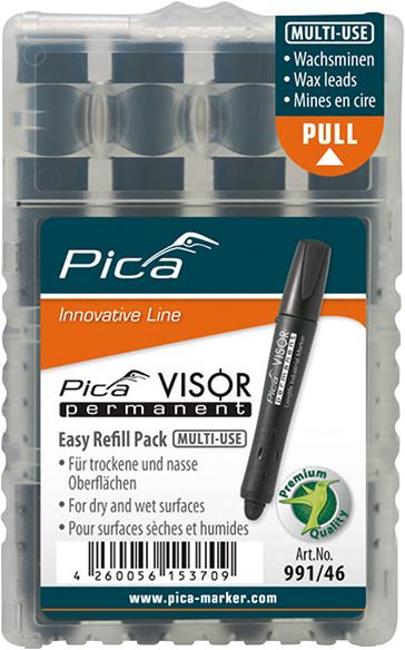 Produktbild Pica Minen Set für Permanentmarker Visor Industrial schwarz Pack mit 4 Stück