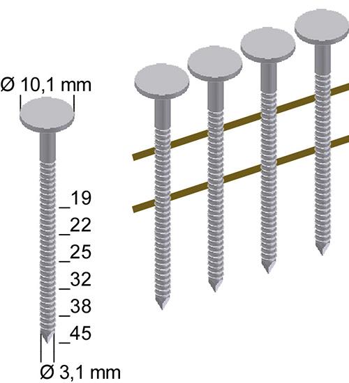 Produktbild PREBENA Dachpappnagel Typ CNZ 7200 Stück CNZ31/22NKRI