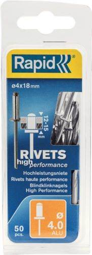 Produktbild Rapid Blindniete Universal 4,0 x 18 mm Pack mit 50 Stück