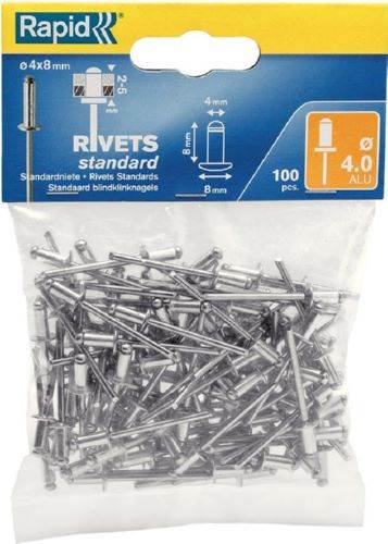 Produktbild Rapid Blindnieten Standard 4,0 x 8 mm Pack mit 100 Stück