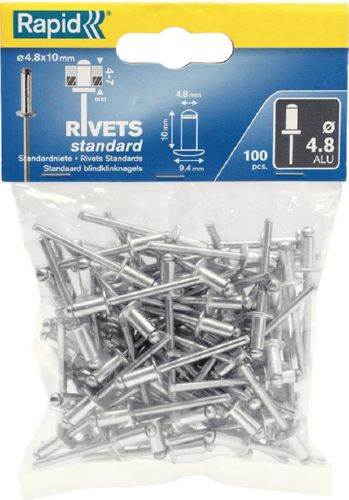 Produktbild Rapid Blindnieten Standard 4,8 x 10 mm Pack mit 100 Stück